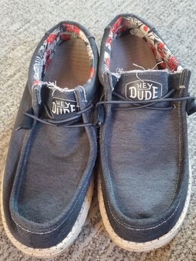 Hey Dude Men's Navy Canvas Slip-On Loafers
